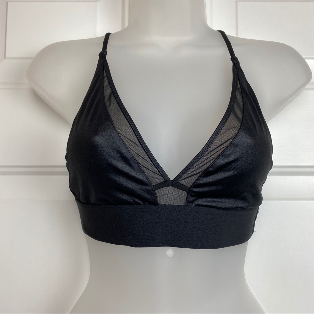 Victoria secret sport black mesh v cut bra size S